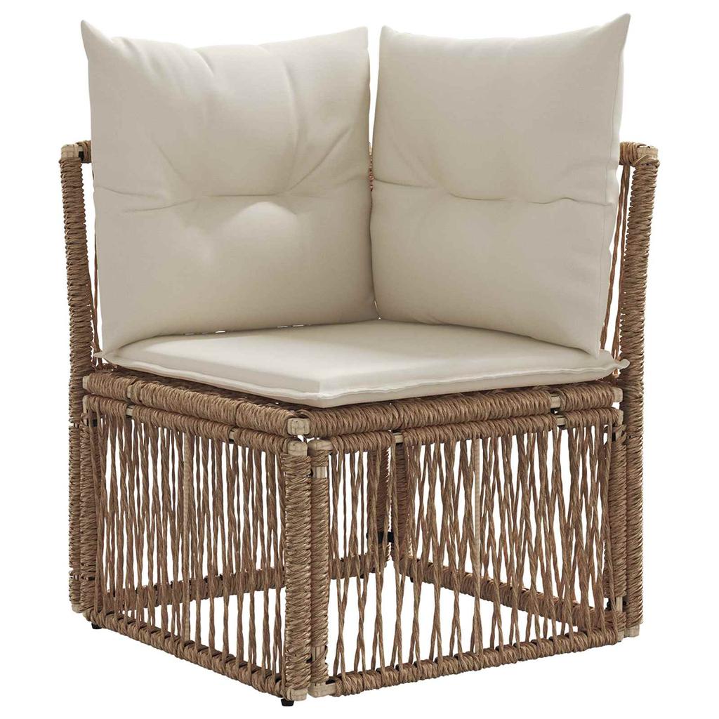Garden Sofa Set 5 pcs Beige Poly Rattan