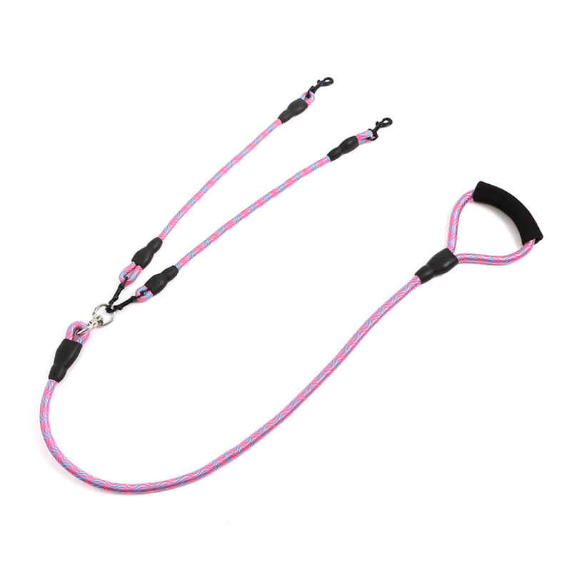 Twin Dog Double Leash (1.5M/Pink Blue)