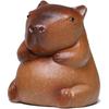 Qianly Clay Capybara Mini Tea Pet Figurine Kung Fu Tea Pet Model Cute Accessories DIY Crafts Souvenir for Yoga Room Shelf Bedroom, Large
