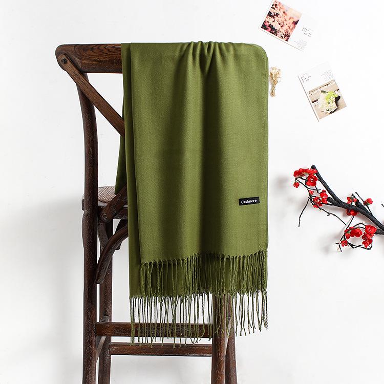 Women's Bright Red Imitation Cashmere Scarf: Warm Autumn/Winter Shawl and Neck Warmer