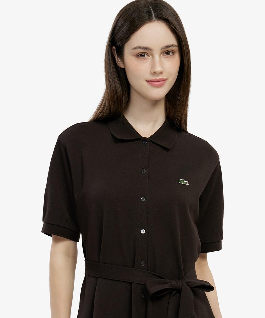 Lacoste Women'S Fit-And-Flare Short Sleeve Pique Dress Ef211E-56G 3La