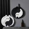 New Cute Tai Chi Cat Hanging Hand Towel Thick Absorbent Cartoon Kitchen Towel for Household Bathroom Cleaning Use