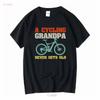 Cycling Grandpa Never Gets Old T Shirt Long Or Short Sleeves Vintage Washed Versatile Graphic Designer Clothes