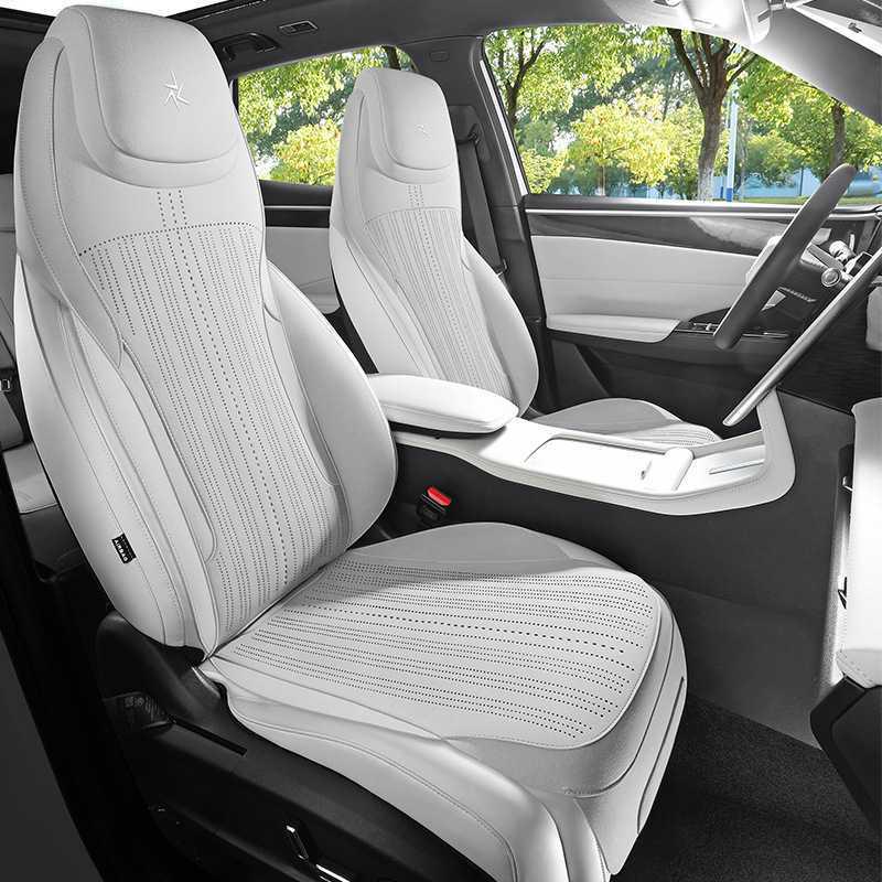Universal Suede Seat Cushion Cover for Geely Galaxy L7 - Four Seasons, Half-Wrapped, Perforated Design
