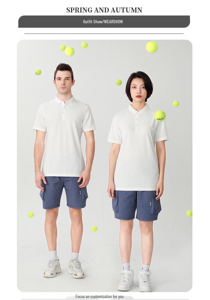 Unisex High-End Solid Color Sports Polo Shirt for Summer Activities