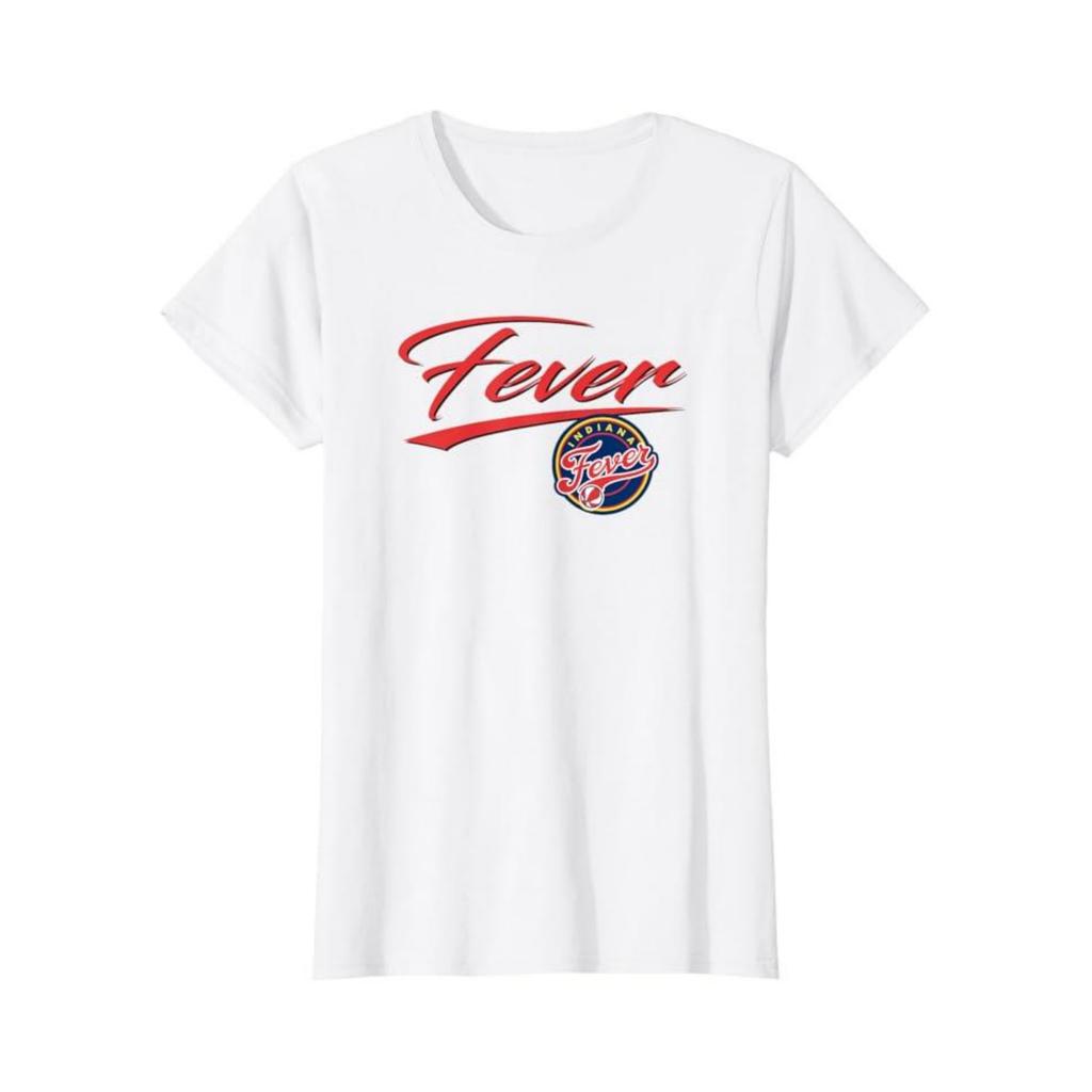 WNBA Indiana Fever Oficialmente Licenciado 2024 Camiseta de Algodón 100% para Mujer Cuello Redondo Alta Calidad Nueva Bonita Tendencia de Moda 01232