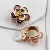 2026 new 23MM high-end temperament style gold retro flower rhinestone French shirt cufflink set simple wedding dress decoration