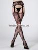 Anti-Snag Open Crotch Black Fishnet Sexy Jacquard Stockings