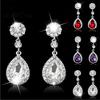 Women Charm Bridal Water Drop Earrings Wedding Stud Earings