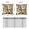 Retro Floral Owl Bird Square Pillowcase Cushion Cover Pillow Case Throw Pillow Cover for Home Bedroom Car