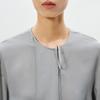 LESS 2025 Spring Mulberry Silk Round Neck Long Sleeve Shirt