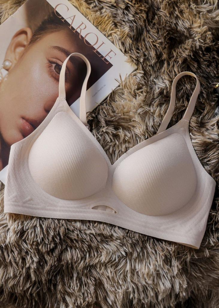 Spot jelly strip fixed cup seamless underwear women's small breasts gather soft support anti-sagging not empty cup bra