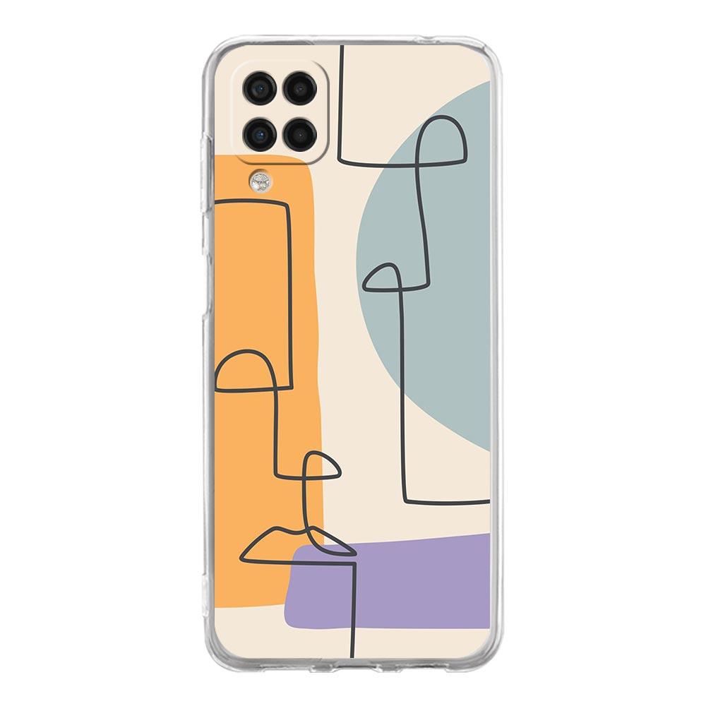 Phone Case for Samsung Galaxy A13 A51 A71 A21S A12 A31 A52 A41 A23 A53 A73 A32 5G A03S Cover Couples Flower One Line Wall Art