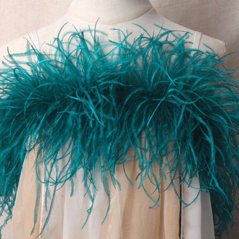 5-Layer Color Encrypted Bold Ostrich Feather Strip Latin Dance Dress Fashion Diy Handmade Clothing Accessories