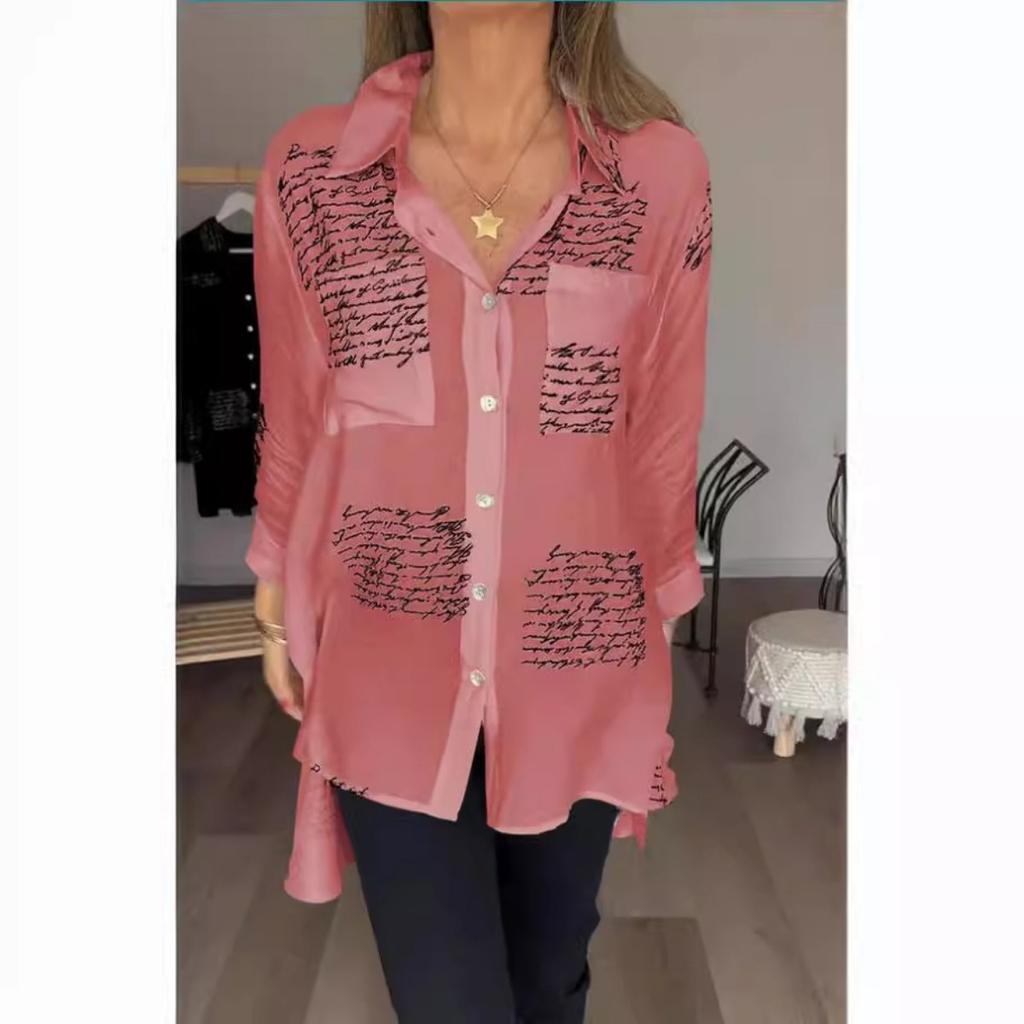 New Cross-border Spring Dovetail Pendulum, Independent Station Fashion Printed Shirt Women