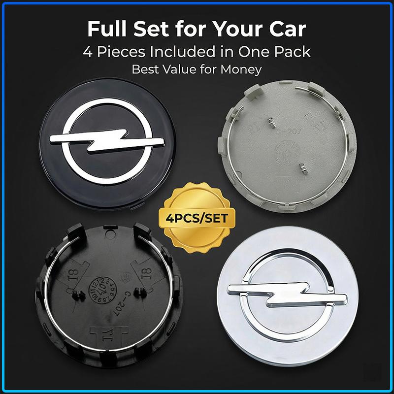 For Opel Crosa D Astra H Insignia Astra J Zafira B Mokkaastra Vivaro Astra G 4Pcs 56mm Car Wheel Center Caps Hub Cap Covers Emblem