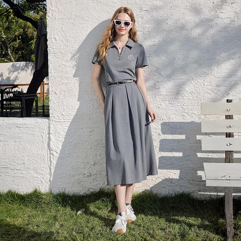Betu Women's Polo Collar Slim Knitted Dress