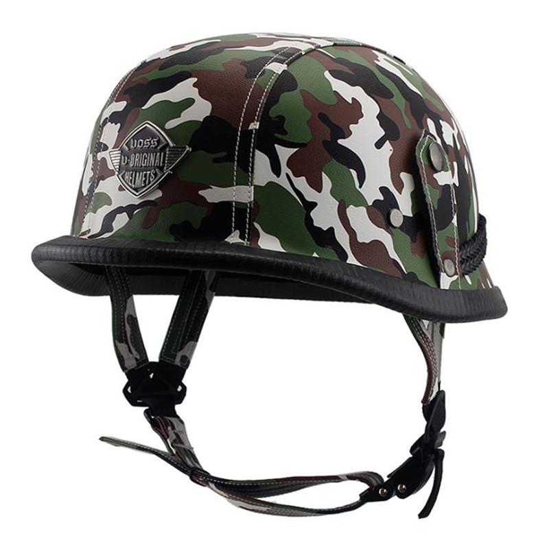 Unisex half face Motorcycle Helmets German Retro Camouflage Vintage Helmet Chopper Cruiser Biker Helmets Bicycle Casque Moto