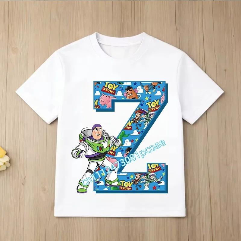 T-shirt Bambino Saetta McQueen Abbigliamento Bambini Numero Compleanno 1-9 Stampa Abbigliamento Bambini Abbigliamento Festa Top in Cotone Maglietta Cars