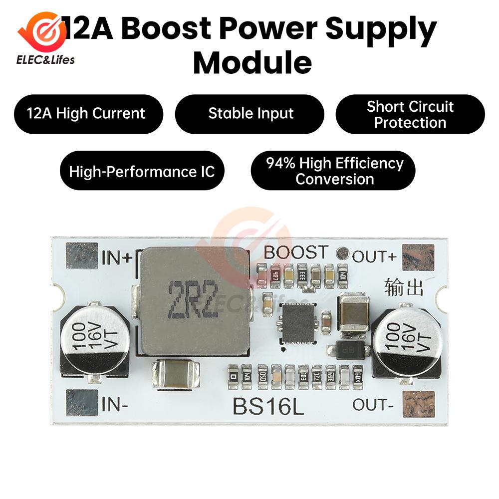 DC Boost Module DC 1.7-11V to 1V/9V/11V 11A High-Efficiency Step-Up Converter With Short-Circuit Protection For Power Supply