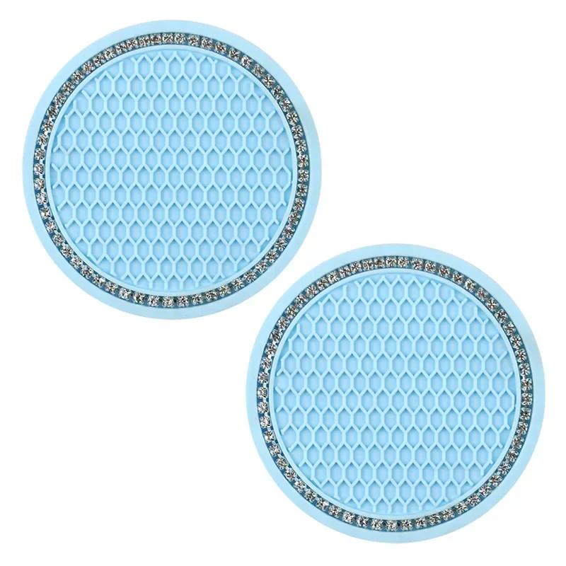 Car 2Pcs Black  Auto Cup Holder Anti Slip Insert Coasters Pads Interior Accessories Universal Fits Perfectly For Most Cups