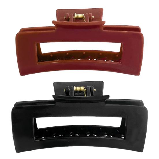 2Pcs Women Hair Claws Non-Slip Safe Grip Square Frosting Hair