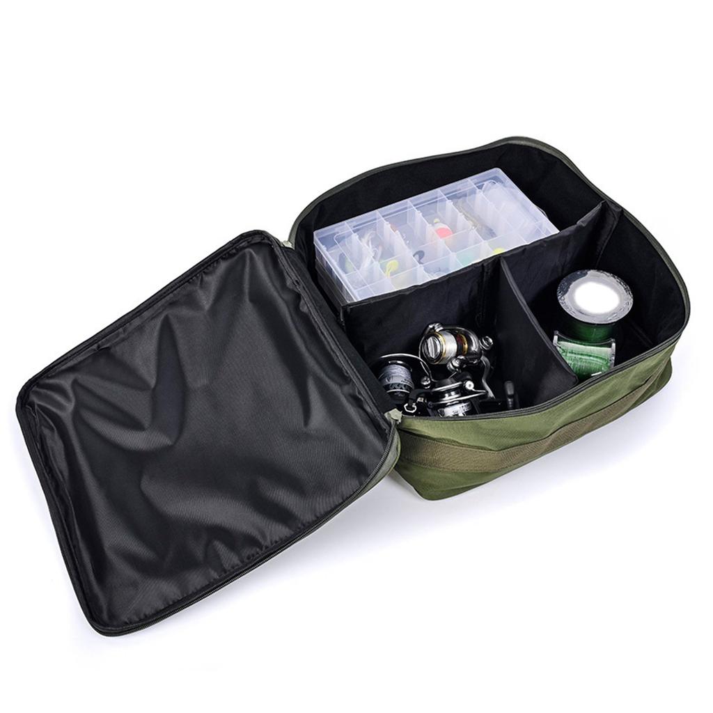 Portable Fishing Tackle Bag Waterproof Fishing Bag with 3 Adjustable Dividers for Spinning Baitcasting Fly Reels