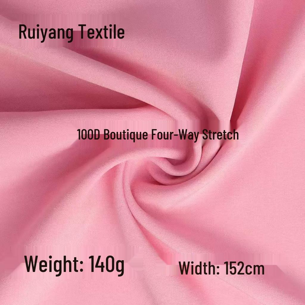 High-Quality 100D Four-Way Stretch 140g Elastic Fabric: Soft, Comfortable, and Thickened Fabric for Dresses, Shirts, and Pants.