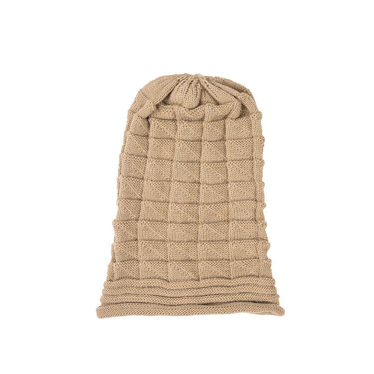 Pullover Hat with Pleats for Skiing, European and American Outdoor Autumn and Winter Knitted Hat, Women's Cuffed Red Wool Hat