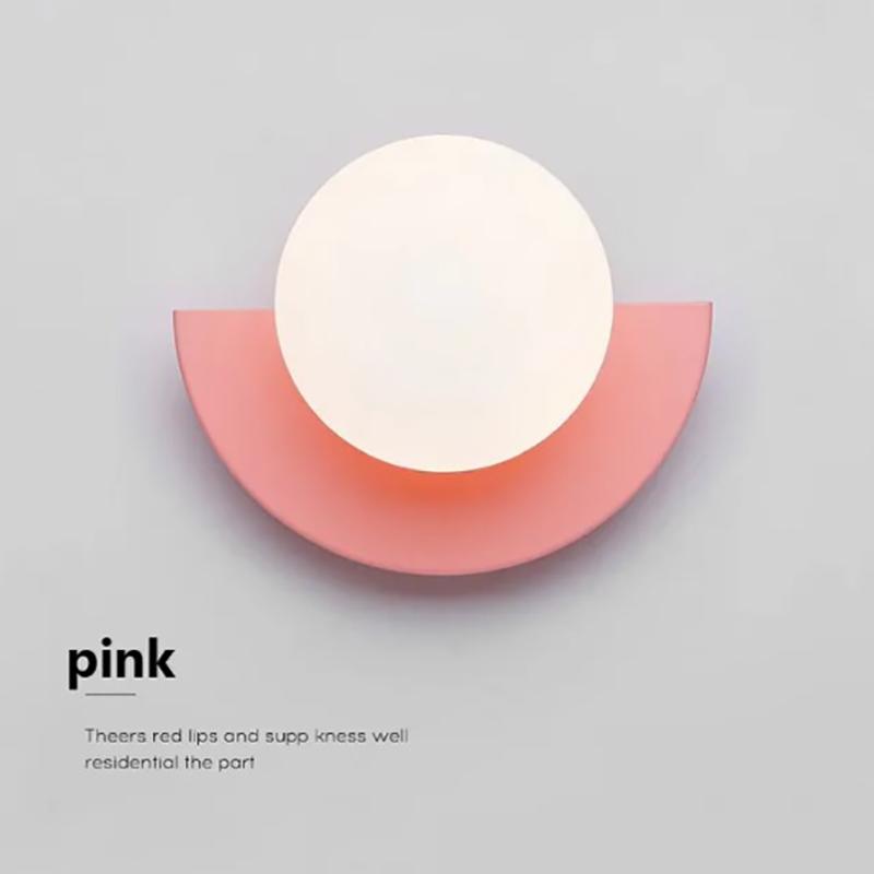 

Светодиодный светильник Macaron для детской комнаты, прикроватная лампа, минималистичный фон для гостиной, бра, красочное освещение для детской комнаты 3000K or 6500K розовый