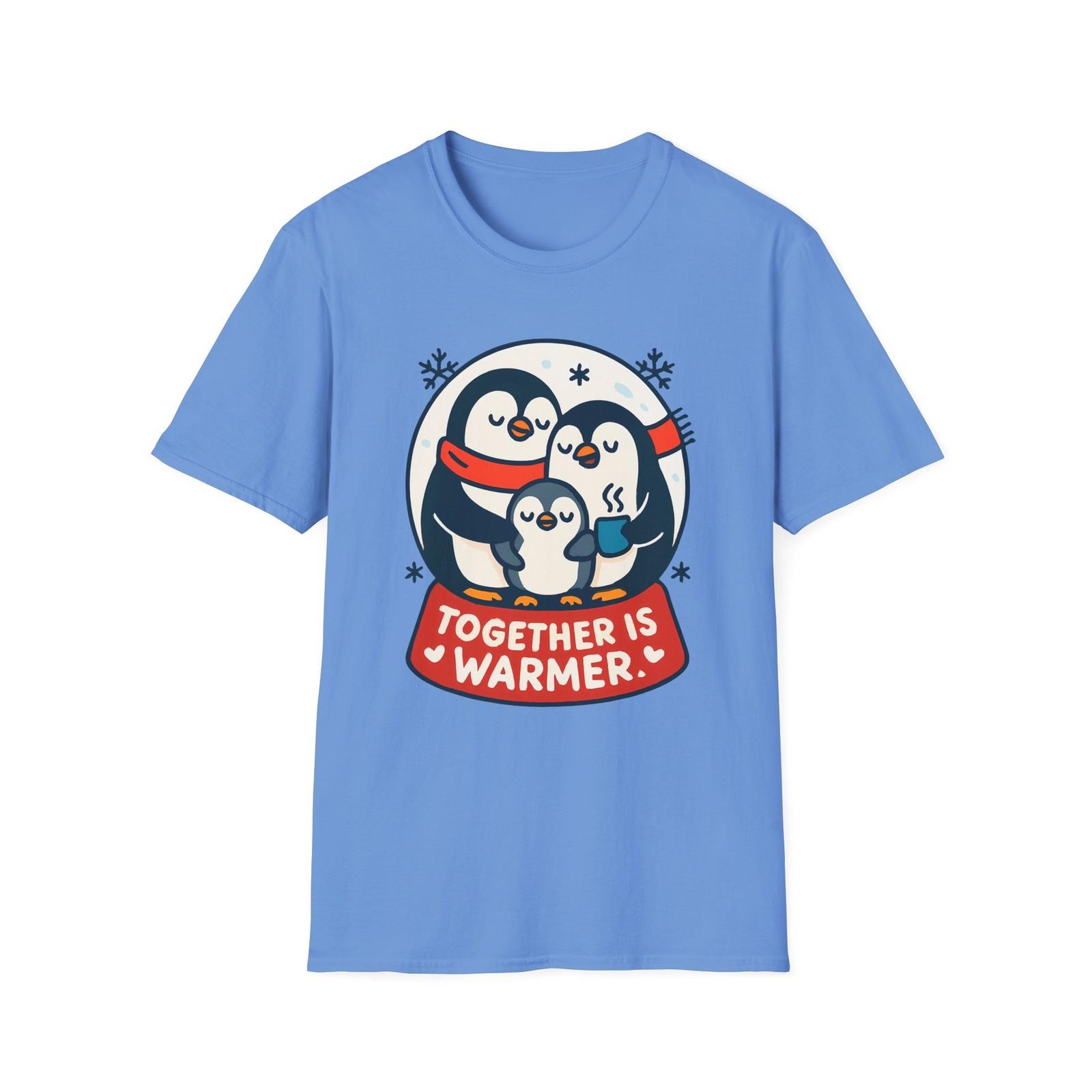 Unisex Softstyle T-Shirt Mens Womens Tees Top Cute Penguin Family Snow Globe Christmas Holiday 2XL