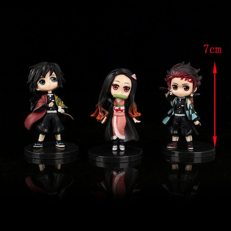 6pcs/set Doll Cake Decoration Demon Slayer Kimetsu No Yaiba Action Figures Toys Anime PVC Figurine Toy