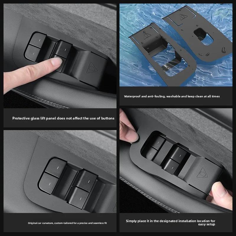 Car Sticker For Tesla Model YL 2025 Car Window Opening Button Sticker Silicone Glass Lifting Panel Car Modification Accessories 