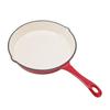 WAXJJDW Enameled Cast Iron Skillet One Piece Long Handle Red 25cm Diameter Ergonomic Design Kitchen Frying Skillet for Cooking