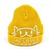 Scorpy Cat Print Knit Cap for Cat CAT Mustard Lovers, LOVER,
