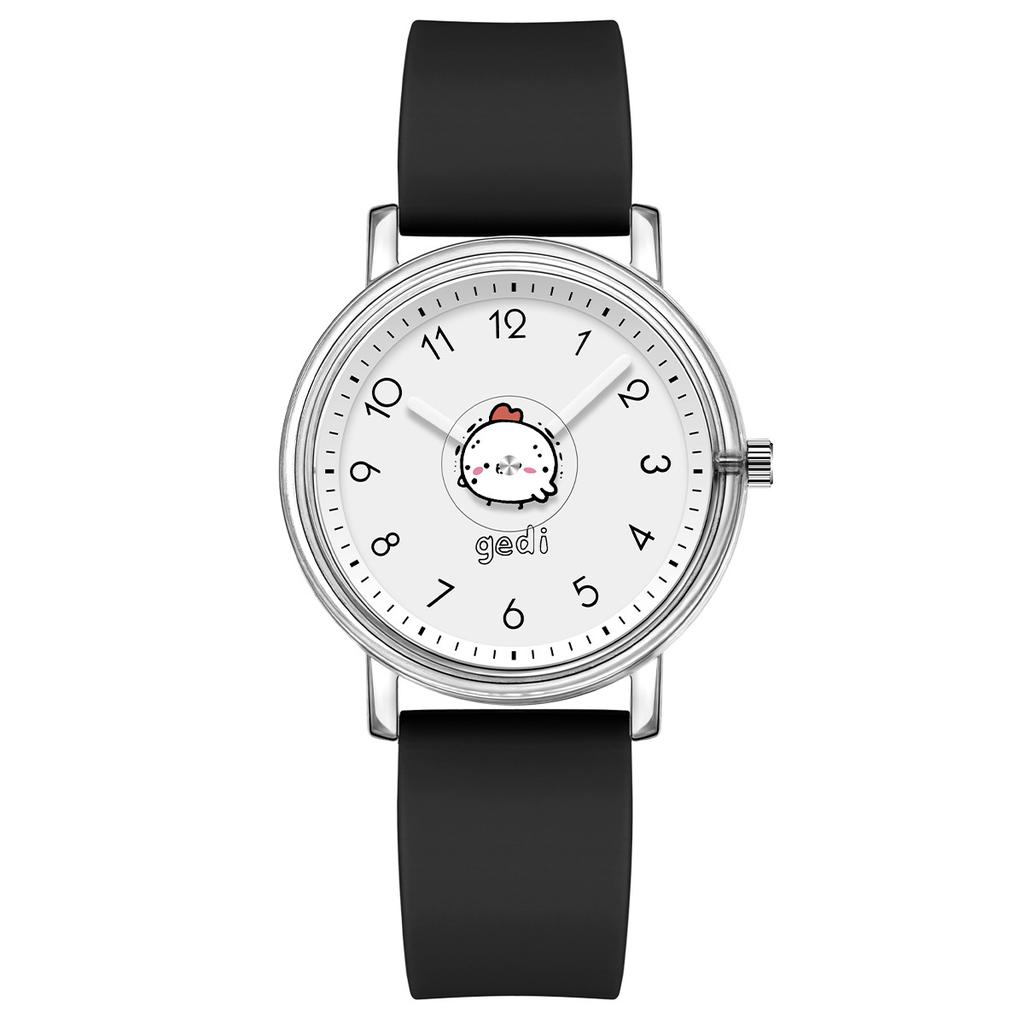 Women'S Candy Color Silicone High-Value Fashionable Student Watch Small Cartoon Round Dial Women'S Gift Waterproof Watch