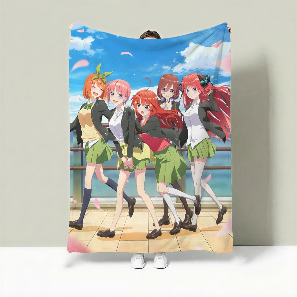 Anime T-The Quintessential Quintuplets Throw Lightweight 240g Flannel Blanket Soft Skin-friendly for Summer Cooling
