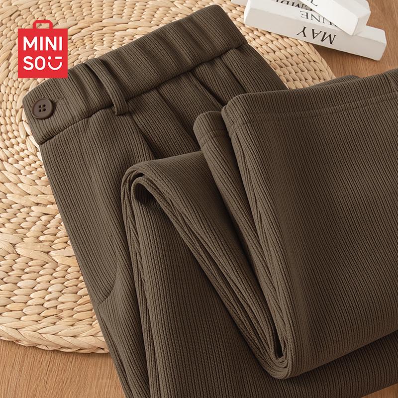 MINISO Men's Retro Knit Straight-Leg Casual Pants