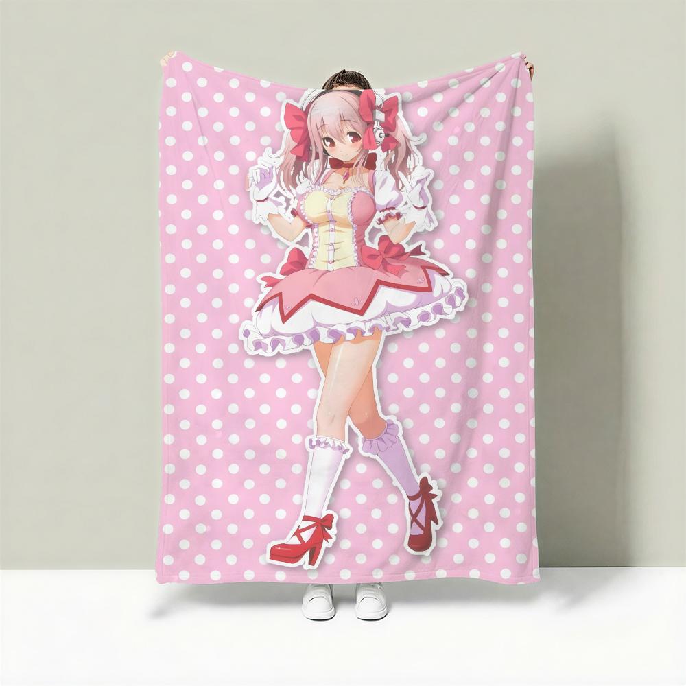 Character S-Super Sonico Throw Lightweight 240g Flannel Blanket Soft Skin-friendly for Summer Cooling