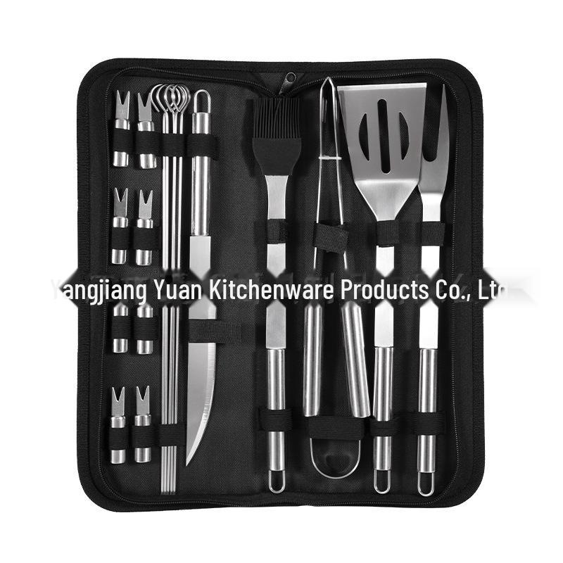 Portable Stainless Steel BBQ Tool Set for Home, Outdoor, and Camping – Includes Knife and Fork