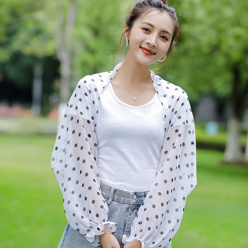 Cashew Print Chiffon Sunscreen Cardigan with Sleeves - Women's Summer Shawl Scarf