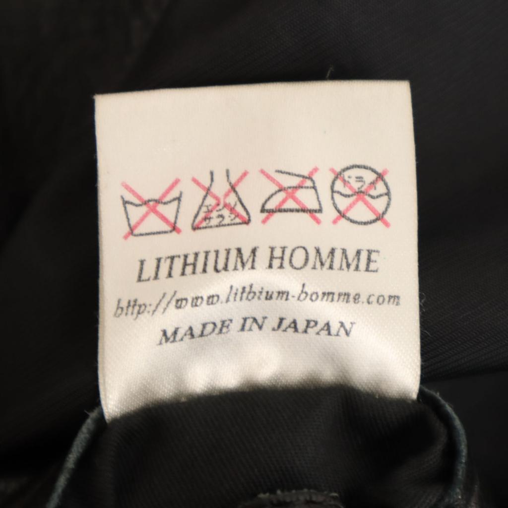LITHIUM HOMME Made In Japan Cowhide Leather Single Riders Jacket 44 Black Men's Used