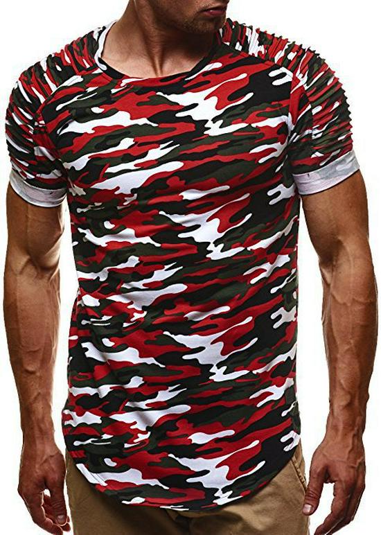 Men s Camouflage Workout T-Shirt - Short Sleeve L