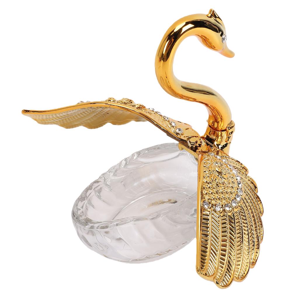 Sugar Container with Spoon Decorative Swan Shaped Plastic Glass Seasoning Jar for Sugar Salt Coffee Tea Style 2