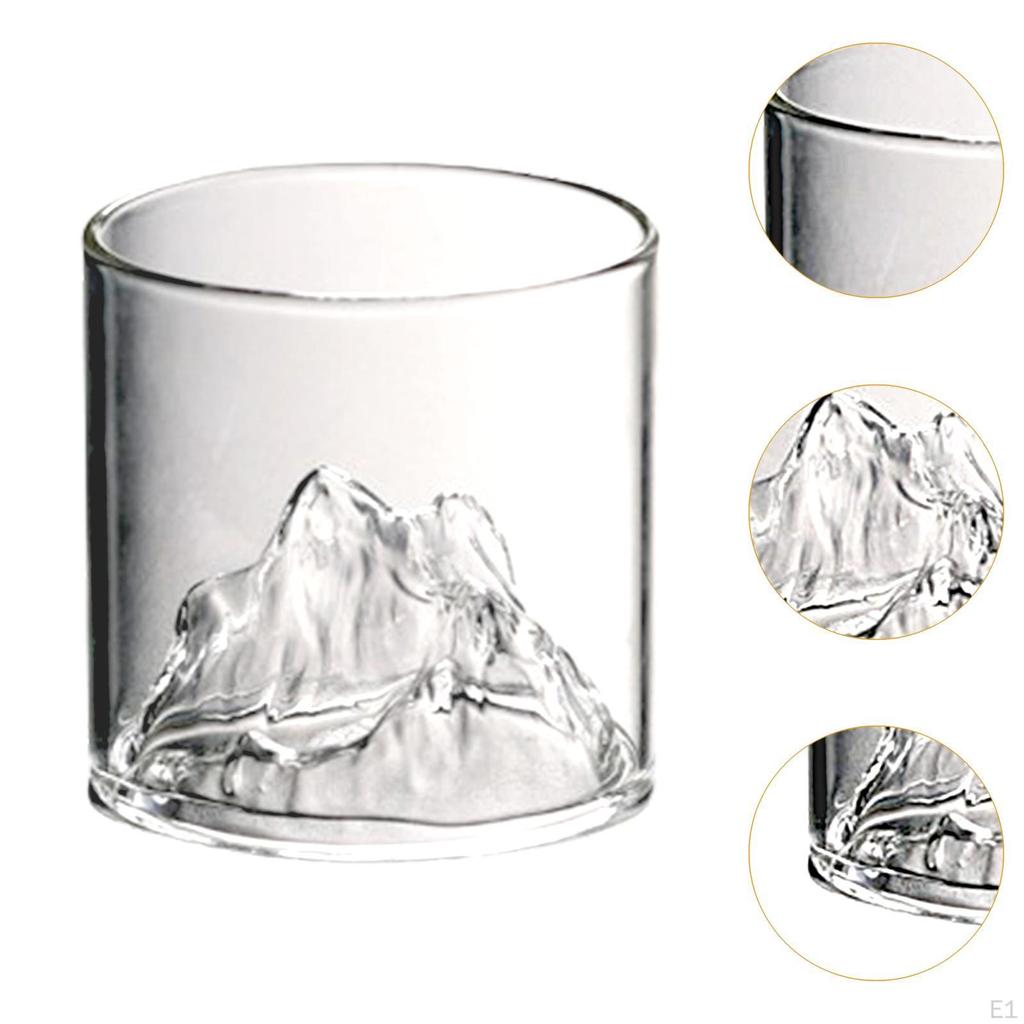 Whiskey Glass,Clear Bar Glass,Styled Glassware, Cocktail Rocks Glass for