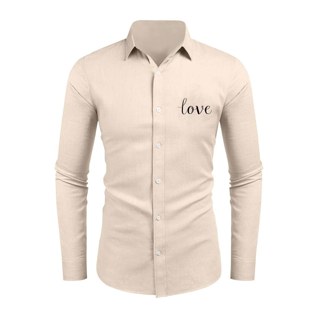 Męska koszula z długim rękawem, luźna, swobodna, z modnymi klapami