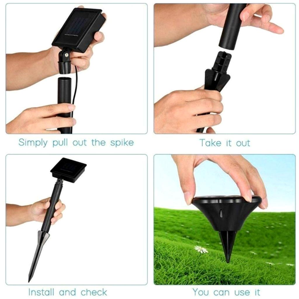 Paw Print Solar Lights 4 in 1 Waterproof Solar Outdoor Lights LED Solar Dog Paw Print Decor Lamp for Patio Lawn Yard Pathway