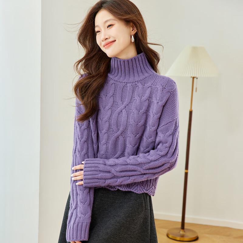 Srcr Women's High-Neck Cashmere Blend Cable Knit Sweater