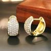 Ear buckle women, shiny temperament French retro jewelry, micro-inlaid zircon Internet celebrity style