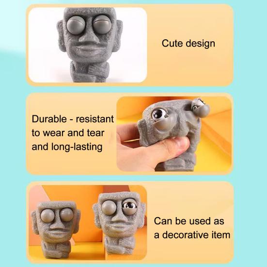 Popping Eye Rock Man Squeeze Toy Anxiety Stress Relief Watermelon Pinch Sensory Toy Soft Stress Ball Cabbage Dog Fidget Toy